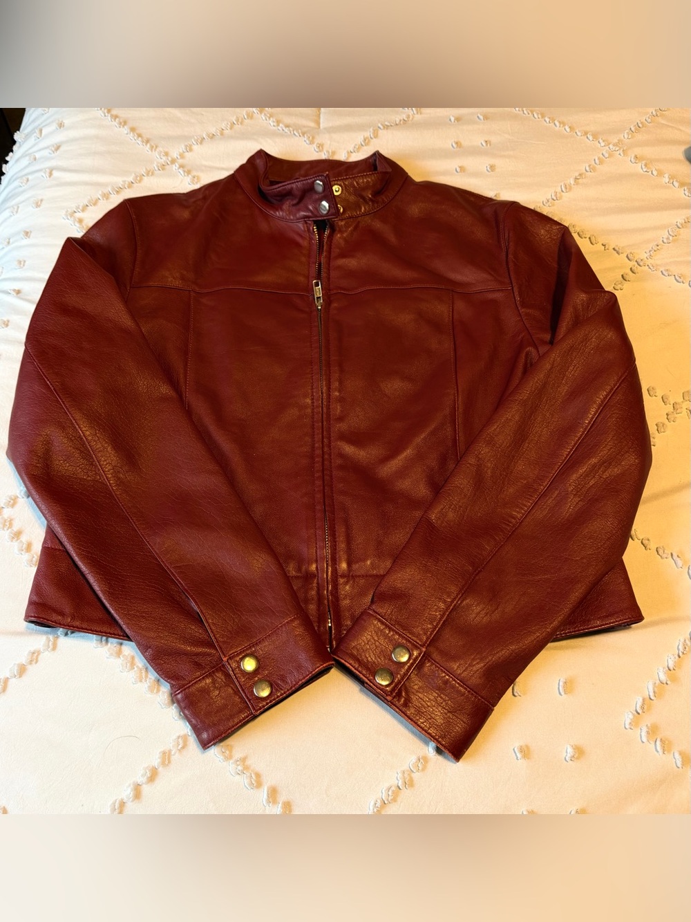 🔥 GORGEOUS VINTAGE MIXIT BURGUNDY 100% LAMBSKIN LEATHER JACKET 🔥